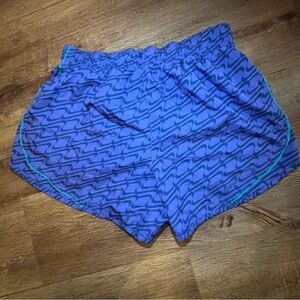 Nike Blue Wave Pattern Women's Athletic Shorts